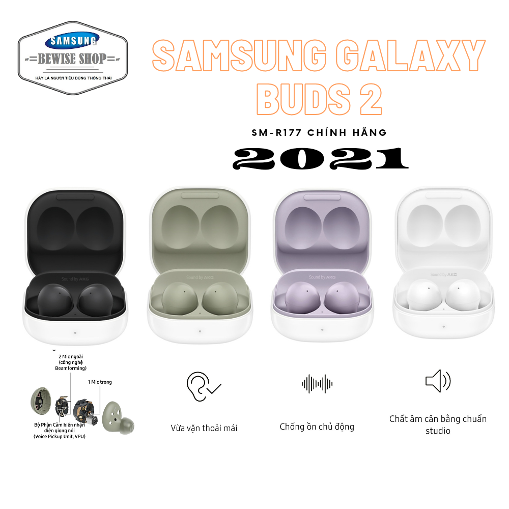 Tai nghe bluetooth true wireless samsung galaxy buds 2 sm-r177 - chính hãng