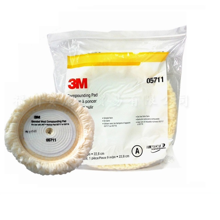 Phớt lông cừu 3m 05711 9inch 22.5cm 1 mặt đánh bóng bước 1, pad đánh bóng, bánh lông cừu đánh bóng ô tô sonquangphu323