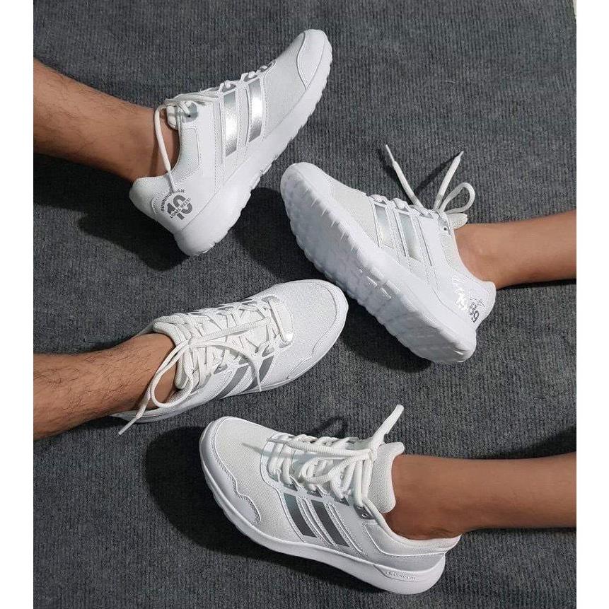 [HCM]Giày Sneaker Trắng Phối Bạc Nam Nữ