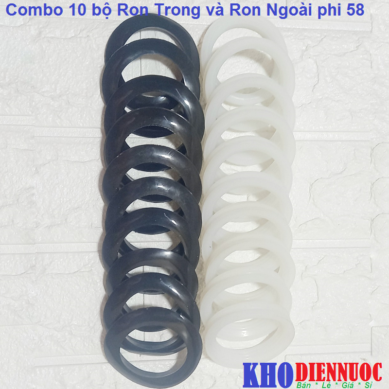 Combo 10 bộ Ron trong và Ron Ngoài phi 58 dùng cho máy nước nóng năng lượng mặt trời