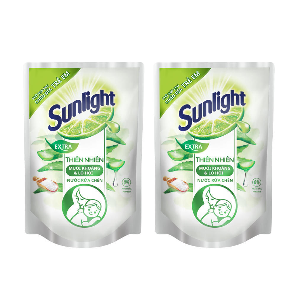 Combo 2 nước rửa chén sunlight thiên nhiên túi 550g