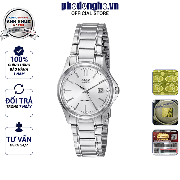 Đồng hồ nữ dây kim loại casio anh khuê ltp-1183a-7adf