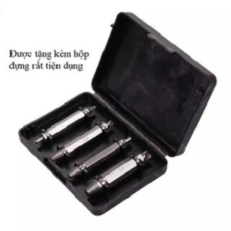 COMBO 1 BỘ 4 MŨI KHOAN THÁO ĐINH ỐC LỜN ĐẦU  ĐẦU THÉP   - Bộ 4 mũi khoan  đa năng vặn vít bị lờn đầu - mũi mở vít hư -