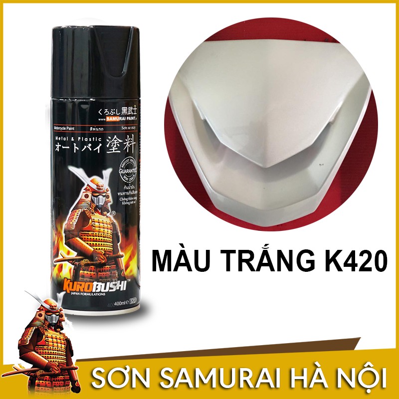 Sơn Samurai - Chai sơn màu trắng ngọc trai K420 Sơn Xịt Samurai
