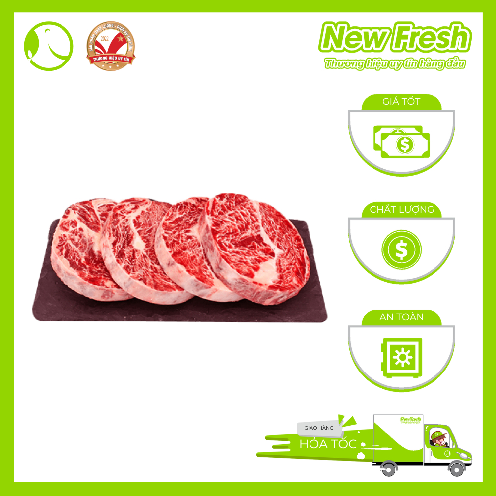 [Hokubee] Đầu Thăn Ngoại Bò Úc thượng hạng thơm ngon vân mỡ cẩm thạch mềm béo - Khay 500Gr