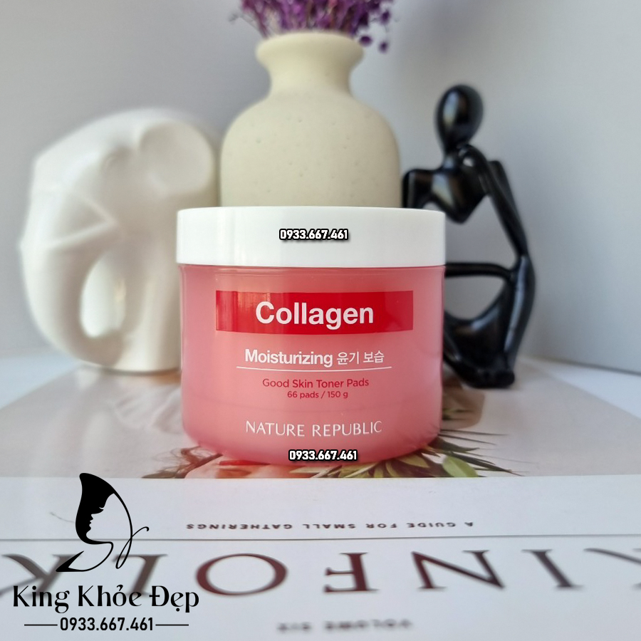 [HCM]Nước Hoa Hồng Nature Republic Collagen Good Skin Toner Pad