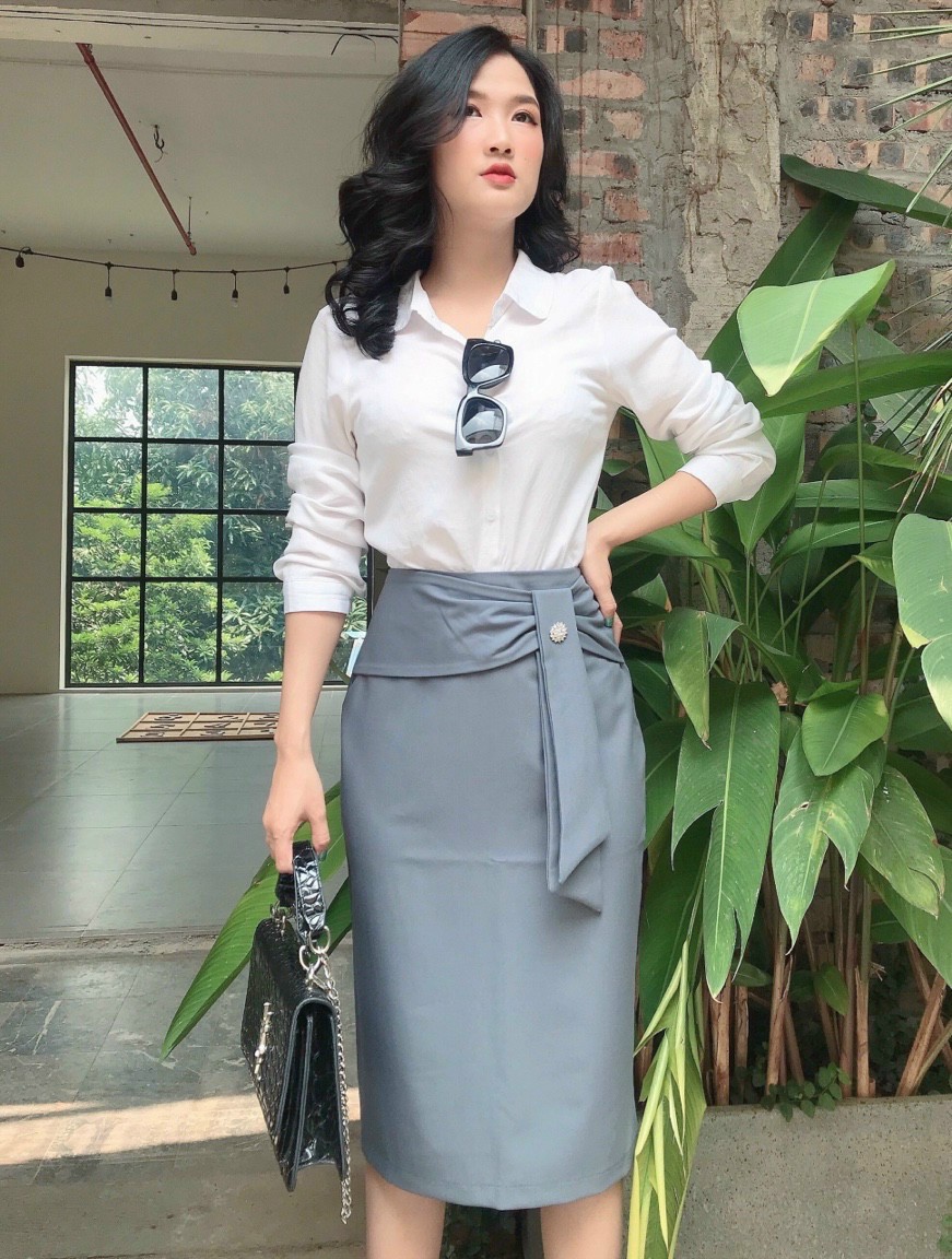 Chân váy nữ bút chì dáng dài công sở cao cấp đẹp