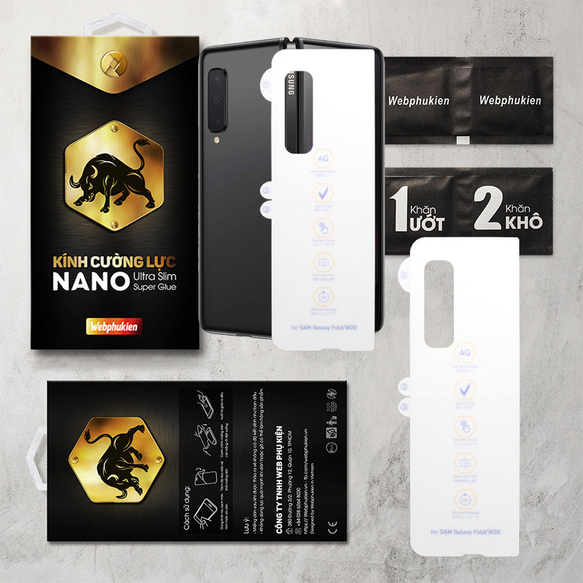 Miếng dán dẻo PPF cho Samsung Galaxy Fold Full hiệu Webphukien trong suốt - Mặt sau