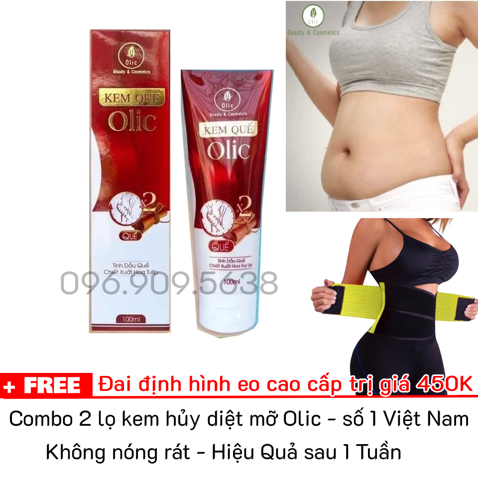 COMBO LIỆU TRÌNH 2 lọ Kem tan mỡ quế Olic , thon gọn hiệu quả và an toàn , lấy lại vóc dáng nhanh chóng