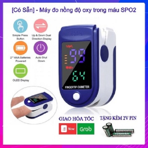Máy đo SPO2, Máy đo nồng độ oxy trong máu và đo nhịp tim cầm tay LK87 tặng kèm 2 pin Chính Hãng