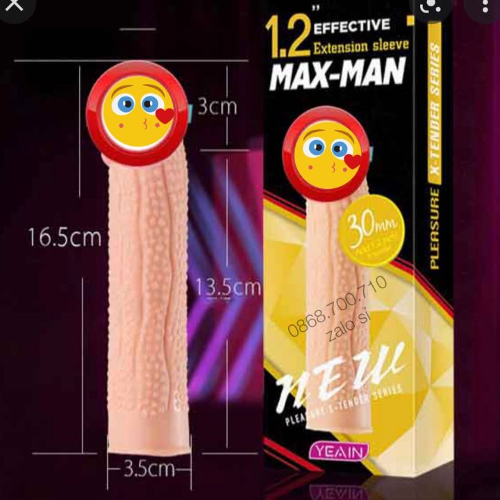 Bao cao su đôn MAXMAN siêu gai nhỏ, siêu mềm cao cấp - size lớn