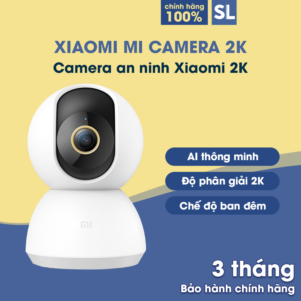 Camera giám sát wifi xiaomi 2k full hd xoay 360 độ đàm thoại 2 chiều hỗ trợ tiếng việt qua app