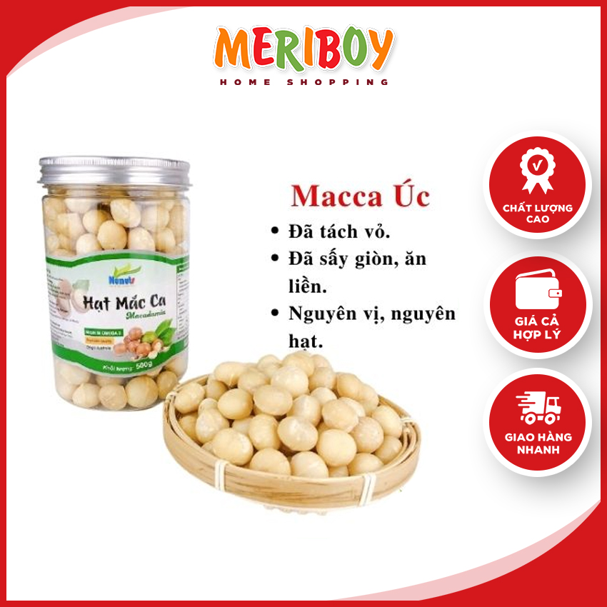 Hạt mắc ca nhập khẫu úc tách vỏ N02 giúp làm đẹp da, phòng chống các bệnh liên quan đến tim mạch - MERIBOY