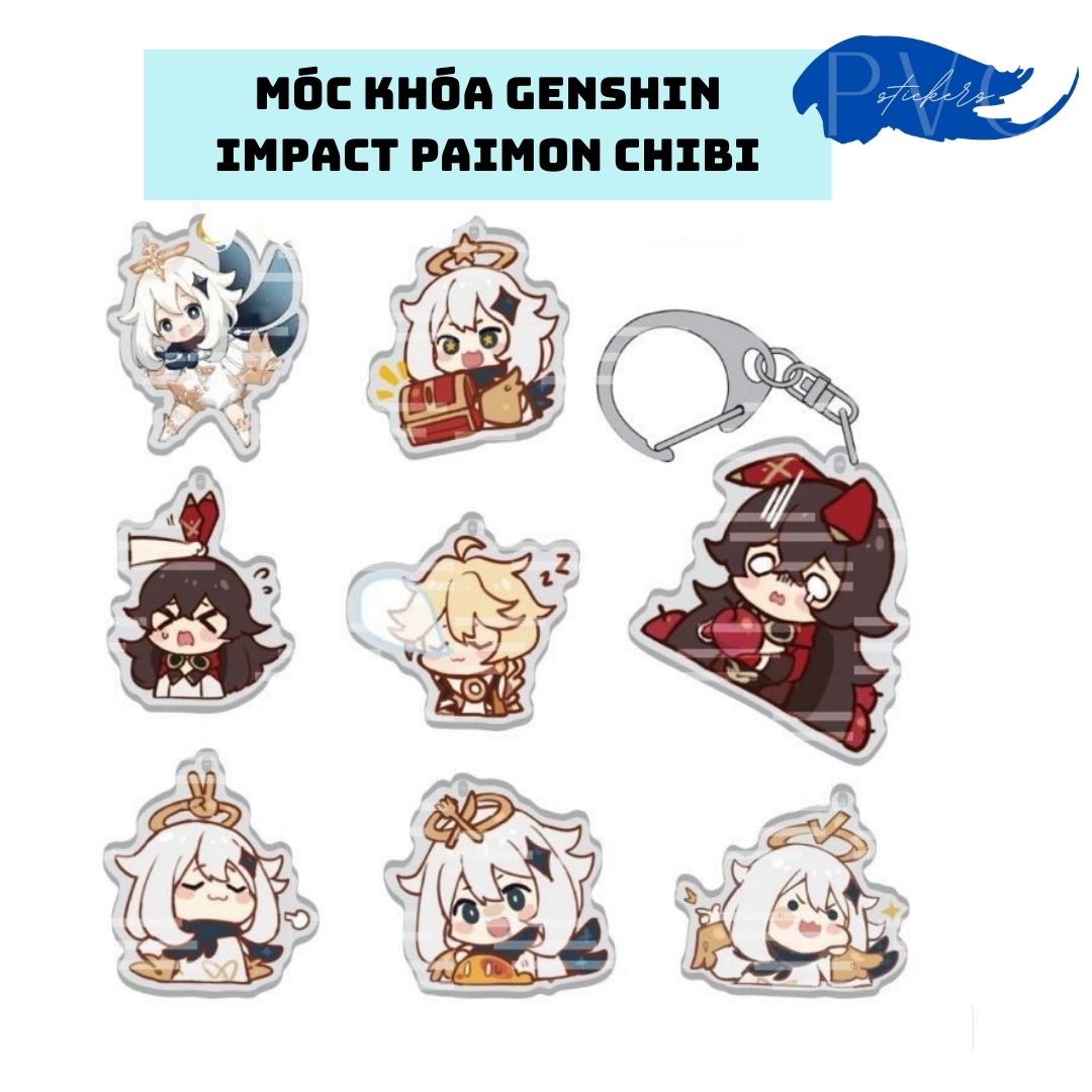 Móc khóa Game Genshin Impact hình Paimon Aether chibi dễ thương