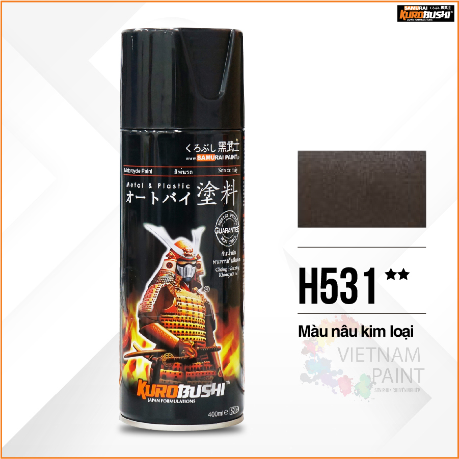 Sơn xịt samurai kurobushi - màu nâu kim loại h531 chuyên dùng cho xe máy