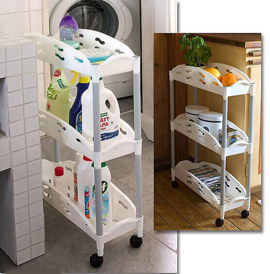 Kệ Đựng Đồ 3 Tầng Có Bánh Xe Xoay Chính Hãng Tashuan