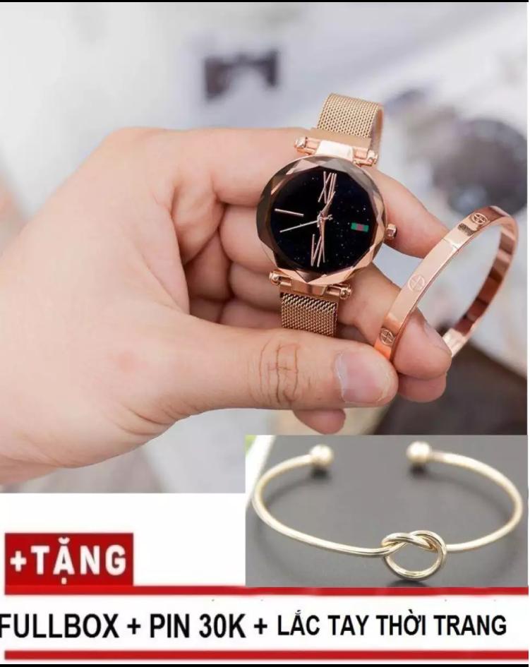 ( Tặng Lắc mạ vàng non , Tặng pin, Tặng hộp )Đồng hồ thời trang nữ cao cấp dây kim loại chống nước thương hiệu Dimini
