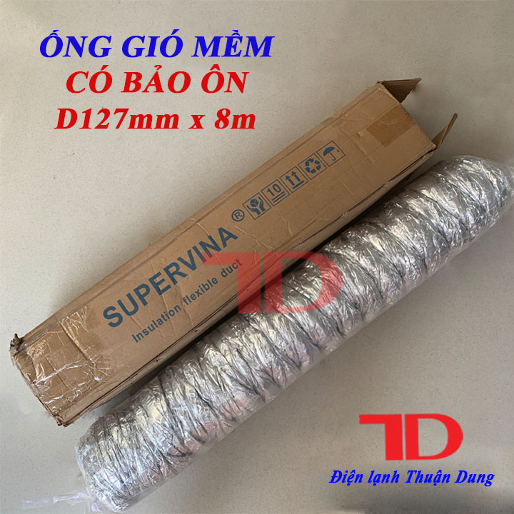 Ống gió mềm có bảo ôn d127mm x 8m