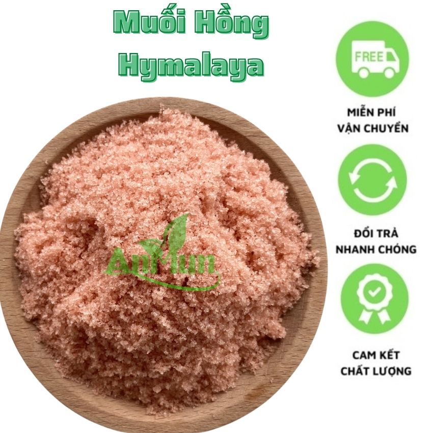 Muối hồng himalaya hạt mịn - dùng nấu ăn - nấu sữa anmun