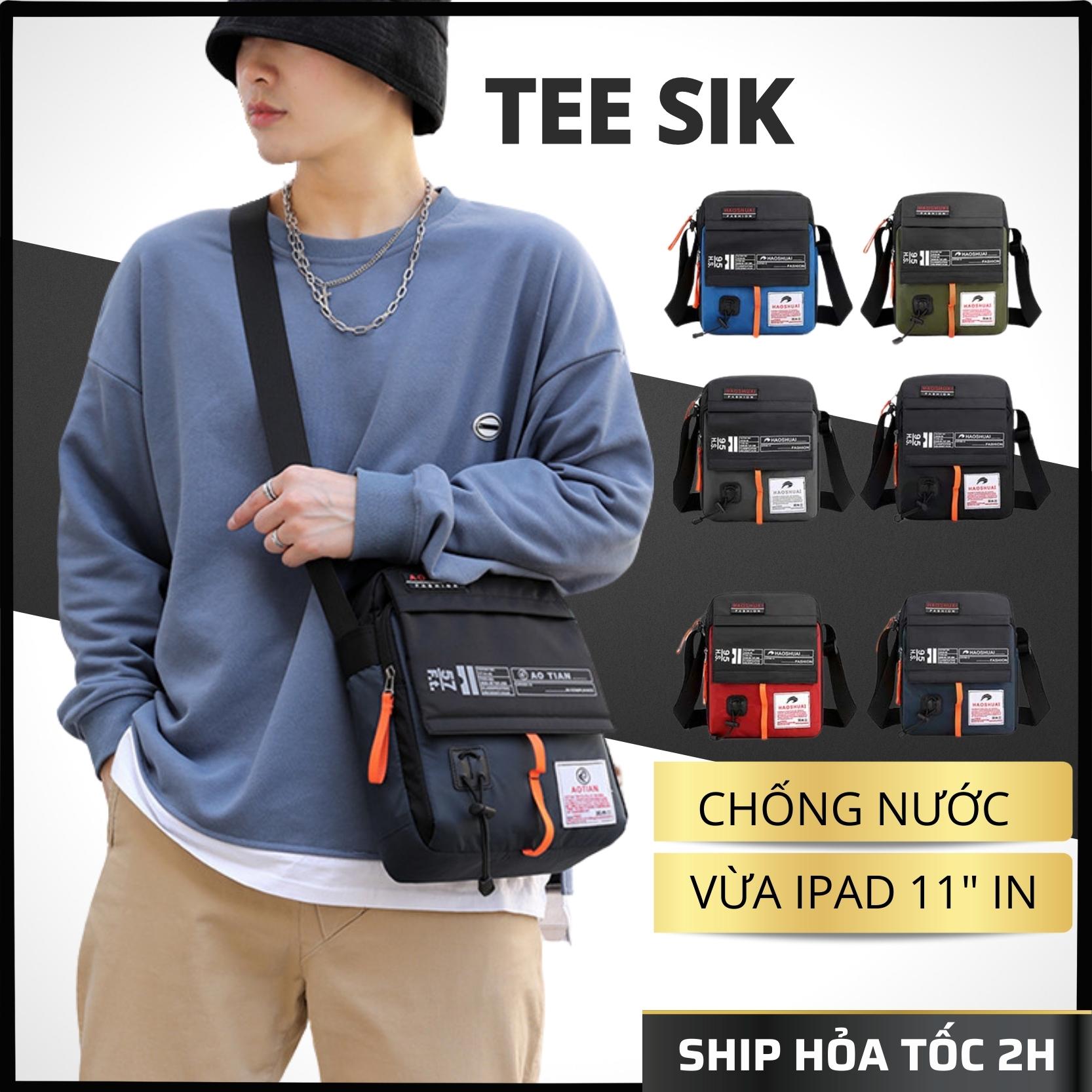 Túi đeo chéo nam cao cấp TEE SIK túi chéo nam đựng ipad vải canvas nhiều ngăn chống nước thích hợp đi chơi TS26