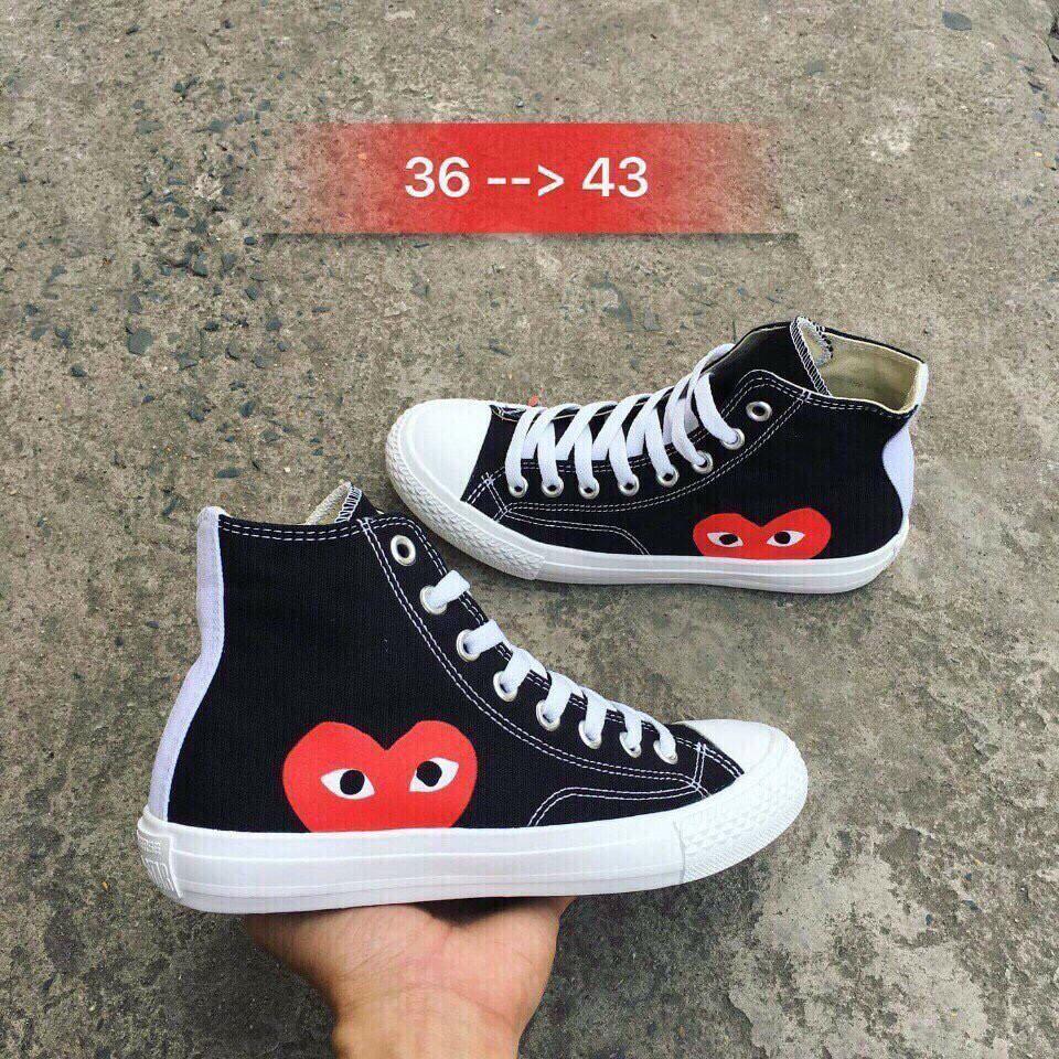 Giày Thể Thao Converse Tim Cao Cổ Đen Loại Rẻ