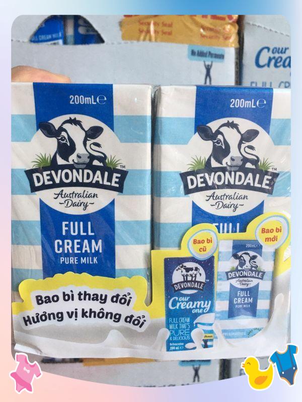 Sữa tươi nguyên kem Devondale nhập khẩu từ Úc 24 hộp 200ml