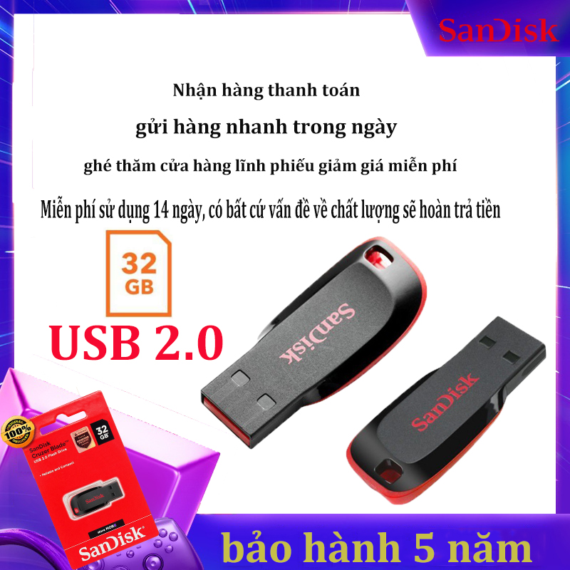 [Giảm giá / triết khấu 12% ] USB Flash Drive SanDisk 32GB USB 2.0