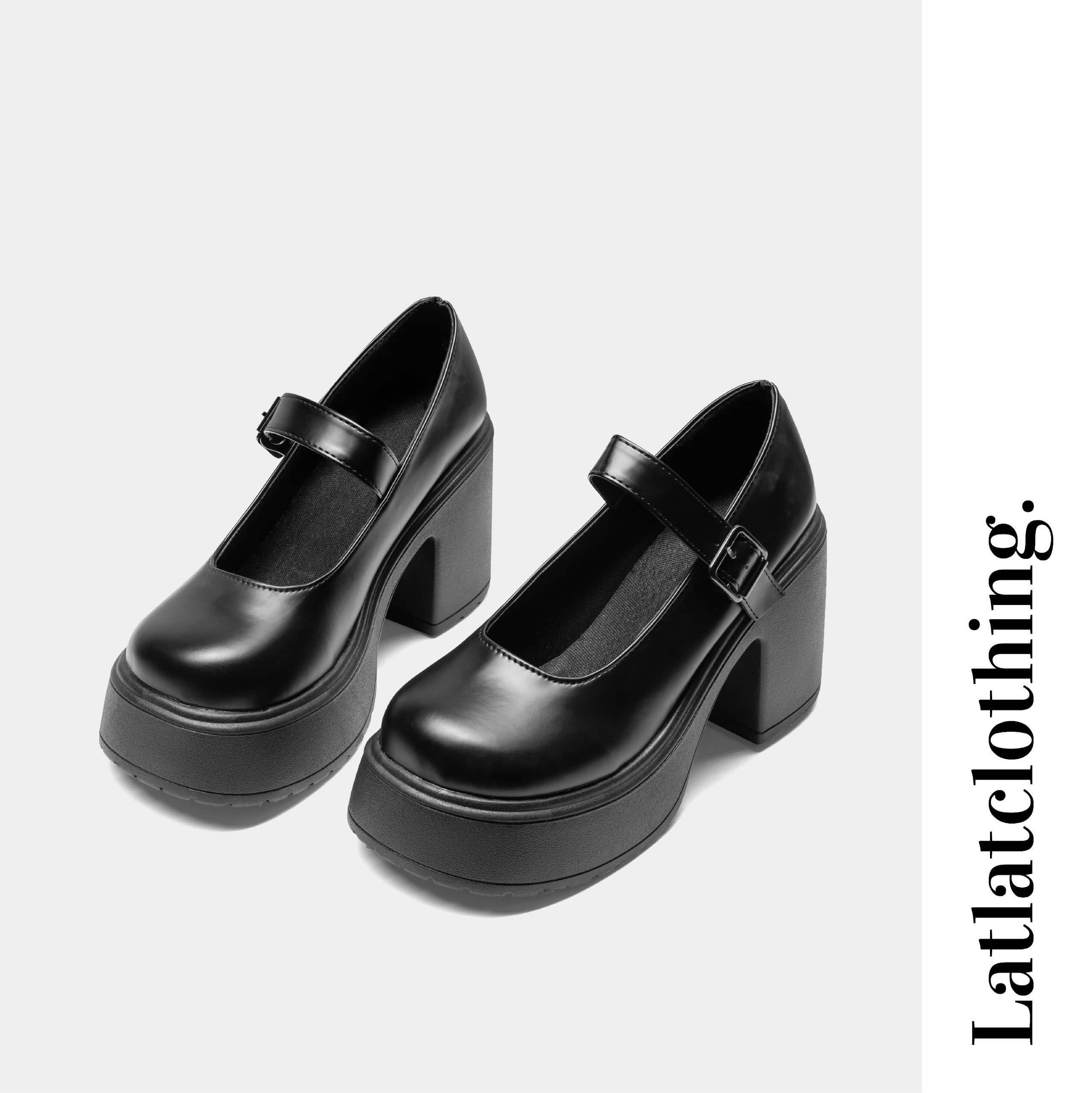 Giày barbie trụ vuông đế cao 8.5cm dễ mang siêu trend dành cho nữ - Giày lolita đế cao 8.5cm cho nữ - latlatclothing