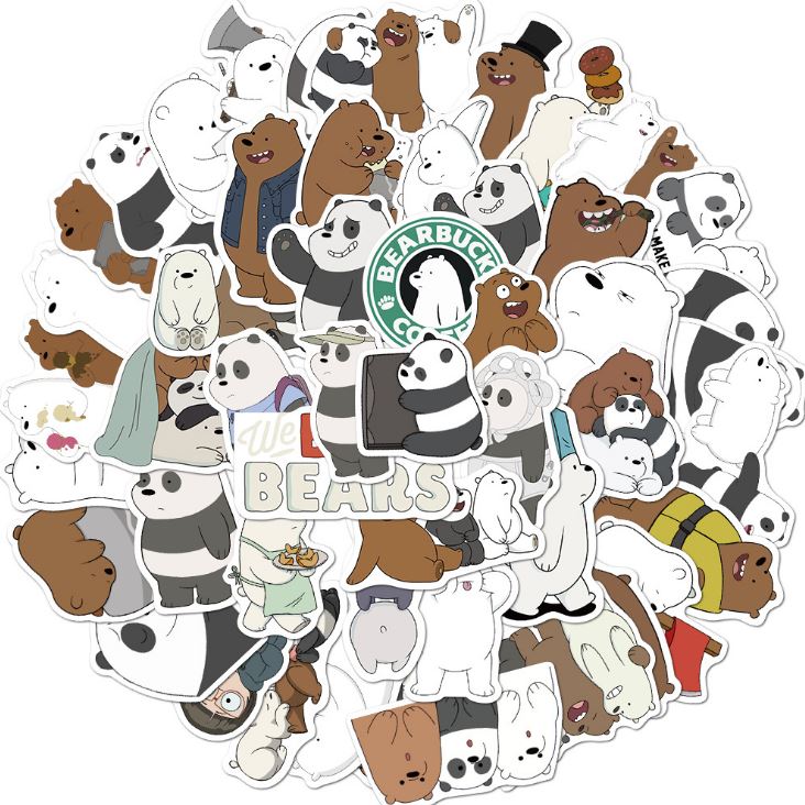 [HCM]Bộ Sticker GẤU decal hình dán chống nước trang trí xe laptop nón bảo hiểm vali #153