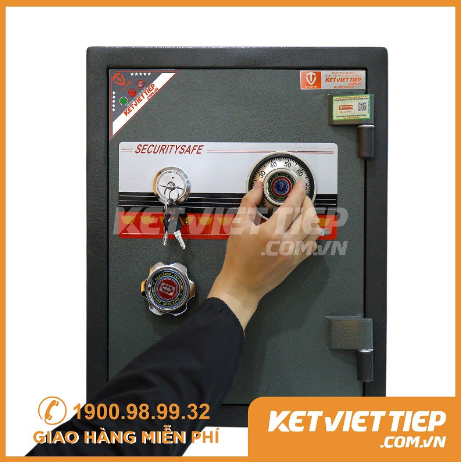 Két sắt Việt Tiệp K41BLN-KC két sắt gia đình khóa cơ Chống cháy An toàn nặng 55kg Chống cháy An toàn Bảo hành 5 năm được kiểm tra hàng