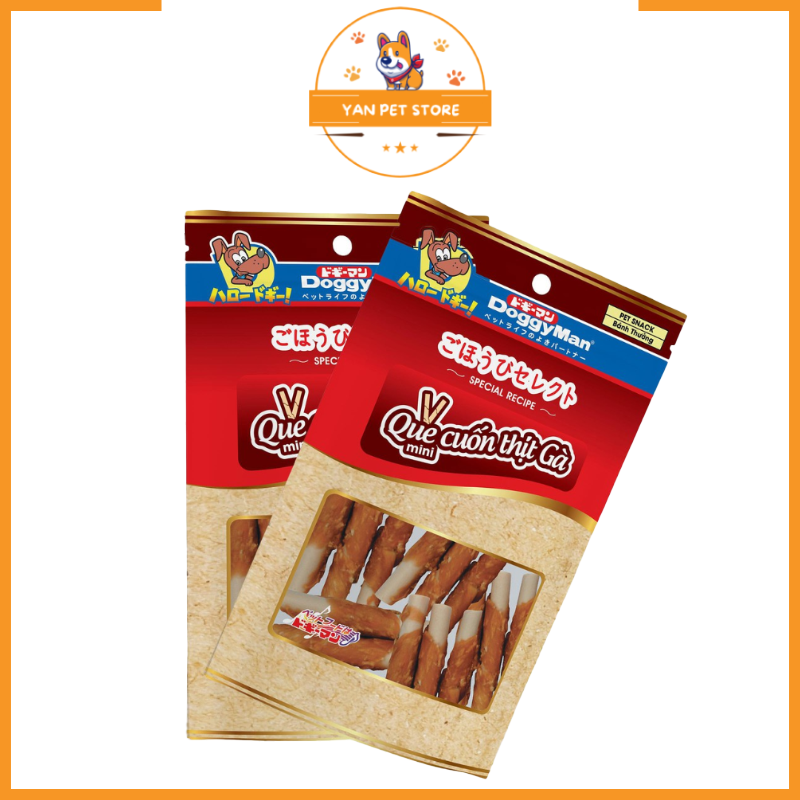 [Bánh Thưởng Cho Chó] Que cuốn thịt gà 120g, hỗ trợ huấn luyện, bổ sung dưỡng chất & cải thiện các vấn đề về răng miệng cho thú cưng -82059tp