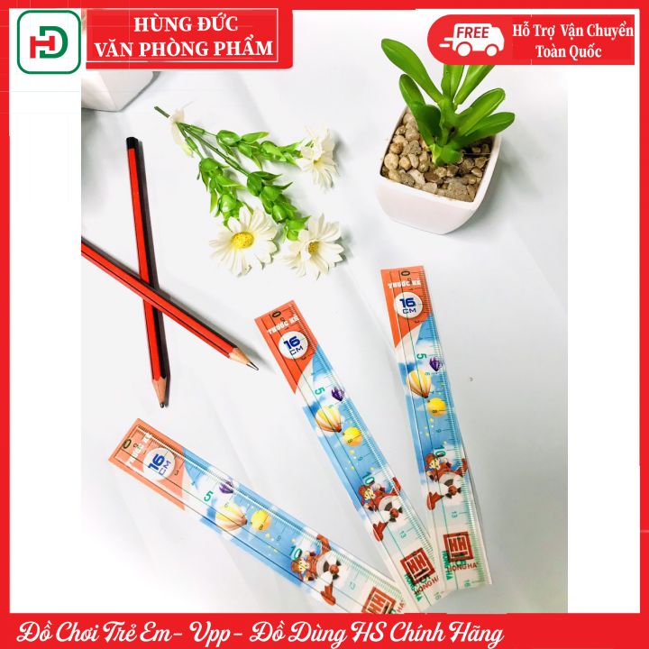 3390 3385 3367 combo 02thước kẻ trắng học sinh 16cm 20cm 30cm hồng hà