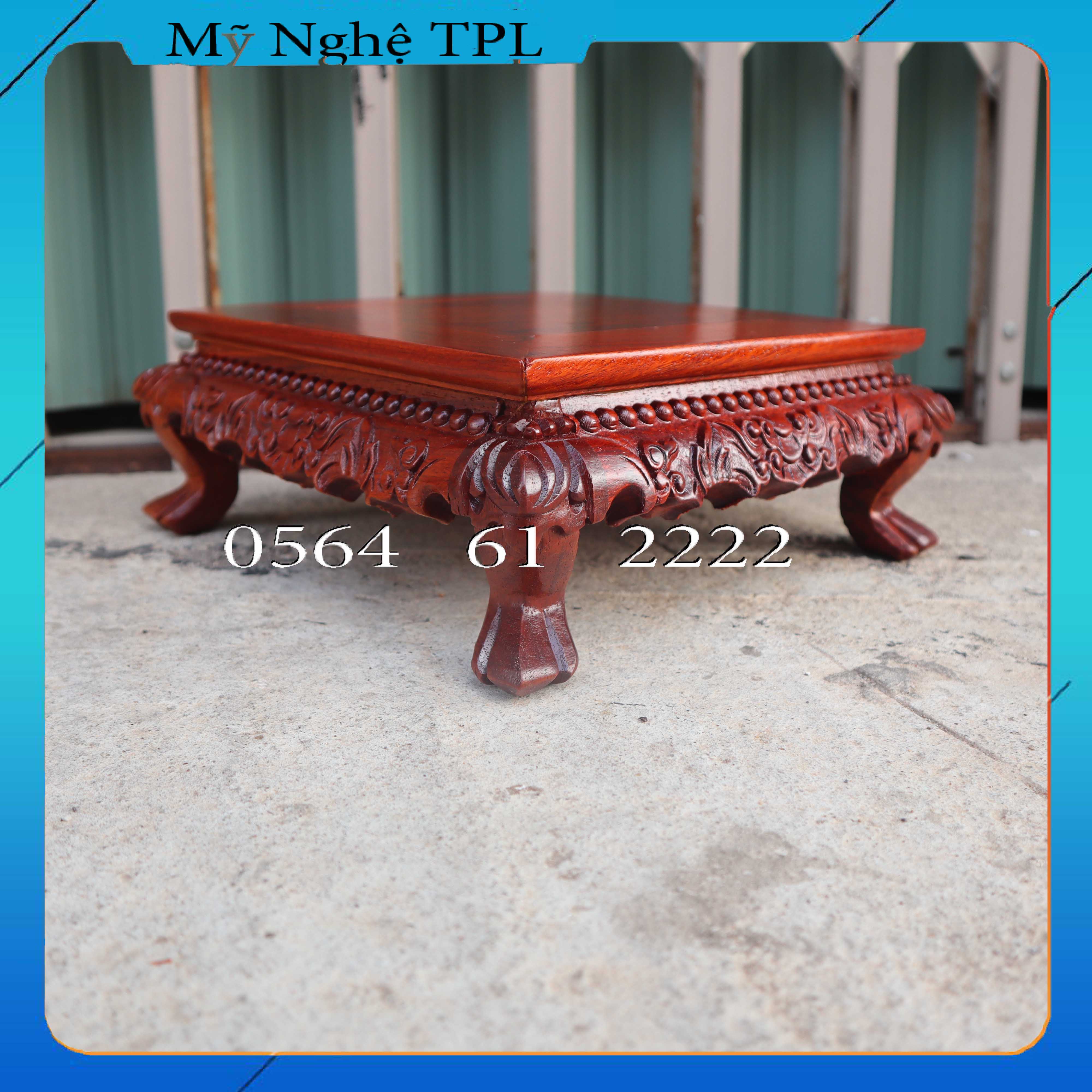 Đôn chân quỳ gỗ hương đế kê tượng gỗ Có 4 kích thước Mặt