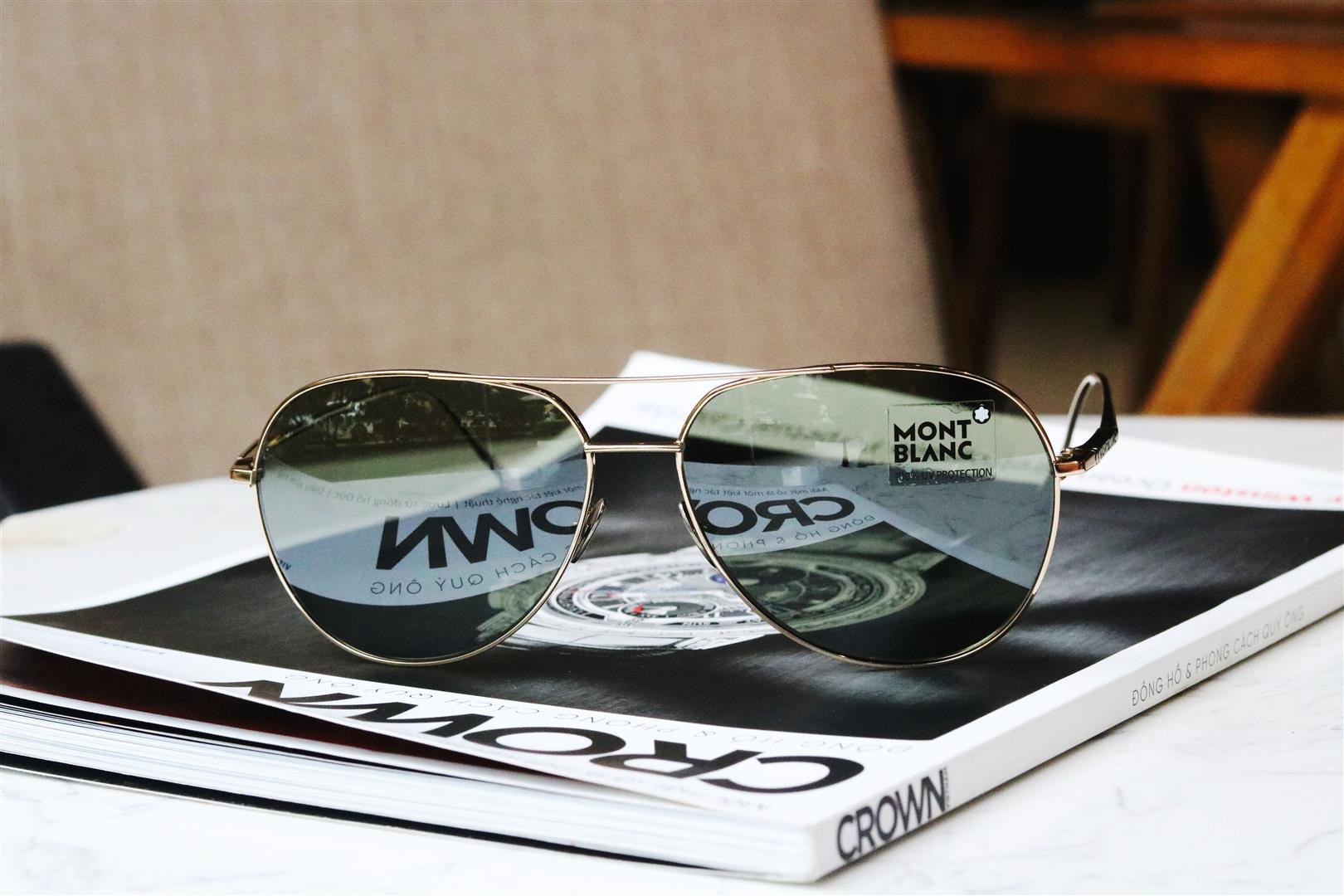 Kính mắt montblanc green aviator mb657s 32q 61