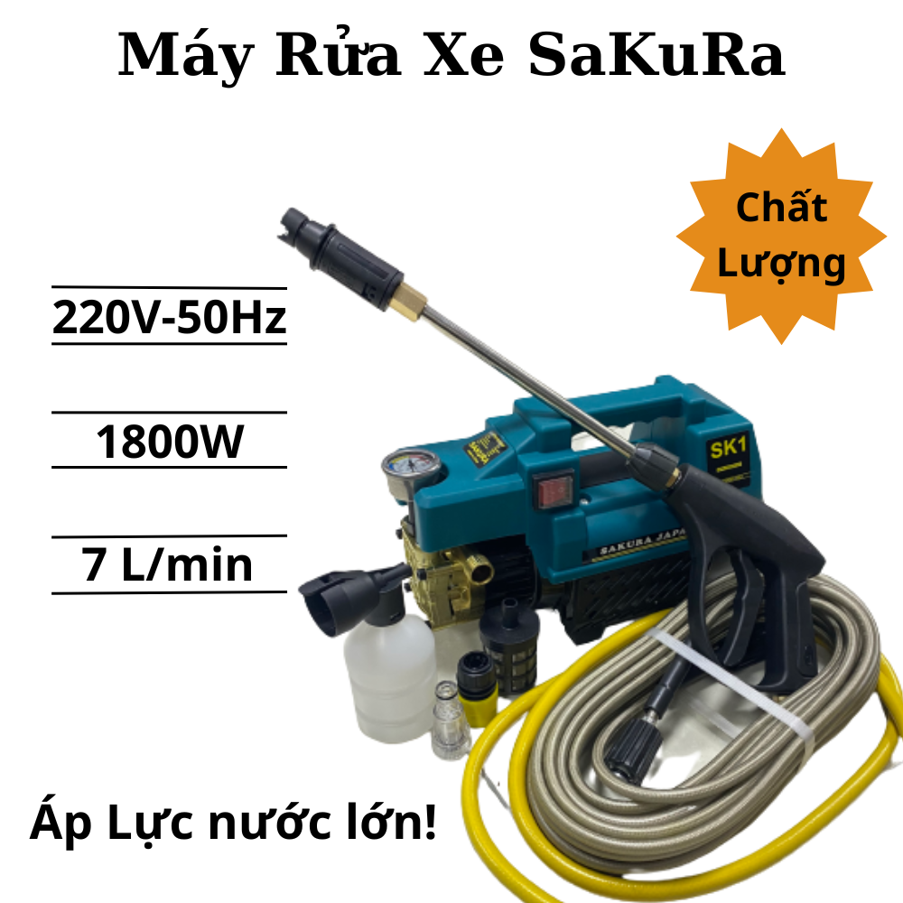 Máy Rửa Xe Sakura. Máy Rửa Xe Gia Đình, máy rửa xe áp lực cao