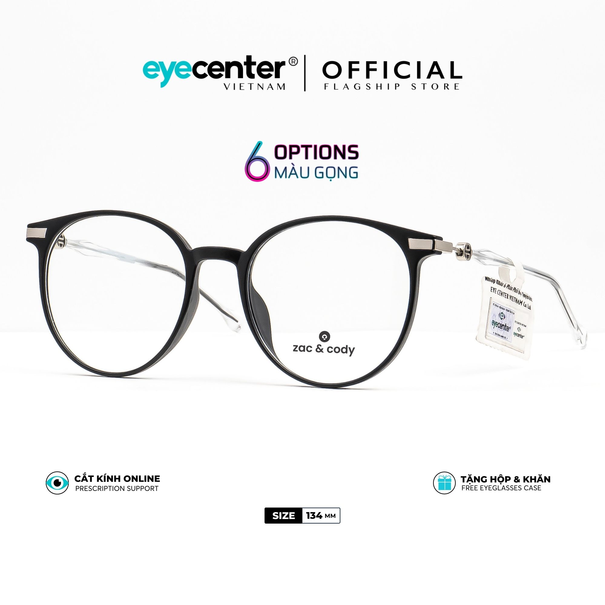 Gọng kính cận nữ chính hãng ZAC & CODY C61 lõi thép chống gãy nhập khẩu by Eye Center Vietnam