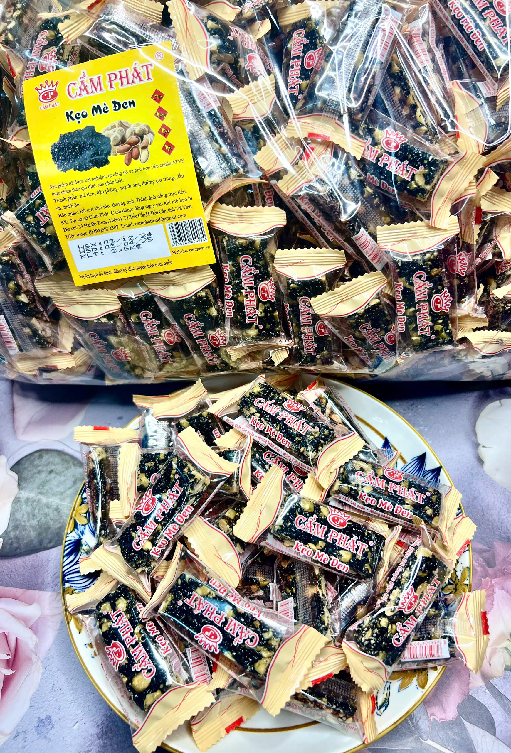 Kẹo Mè Đen Đậu Phộng Đặc Biệt_Ít Ngọt Gói 1Kg/500g/200g