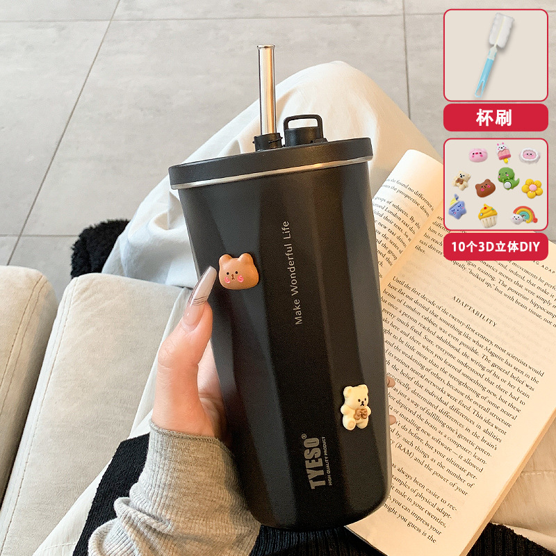 Cốc Giữ Nhiệt Ống Hút Cốc Nước Inox Giá Trị Cao Cho Bé Gái Mẫu Mới 2023 Cốc Đi Kèm Cà Phê Văn Phòng Đơn Giản hot