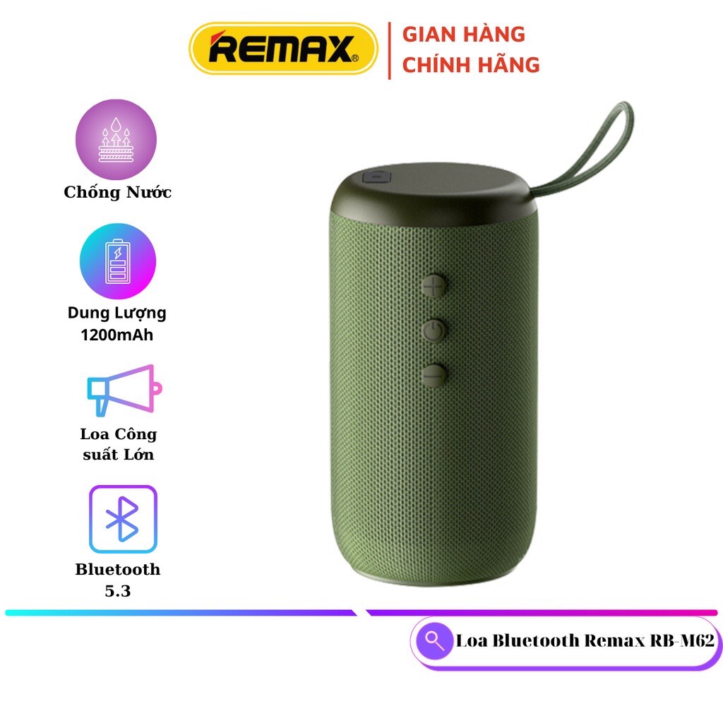 Loa bluetooth chống nước công suất cao âm thanh chân thực - remax chính hãng rb-m62