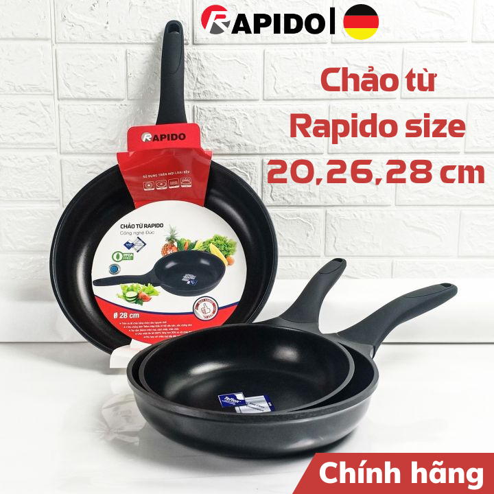 Chảo từ men gốm chống dính rapido 24cm đáy chấm rp24-rd2, nhập khẩu từ đức, chịu nhiệt tới 500 độ c