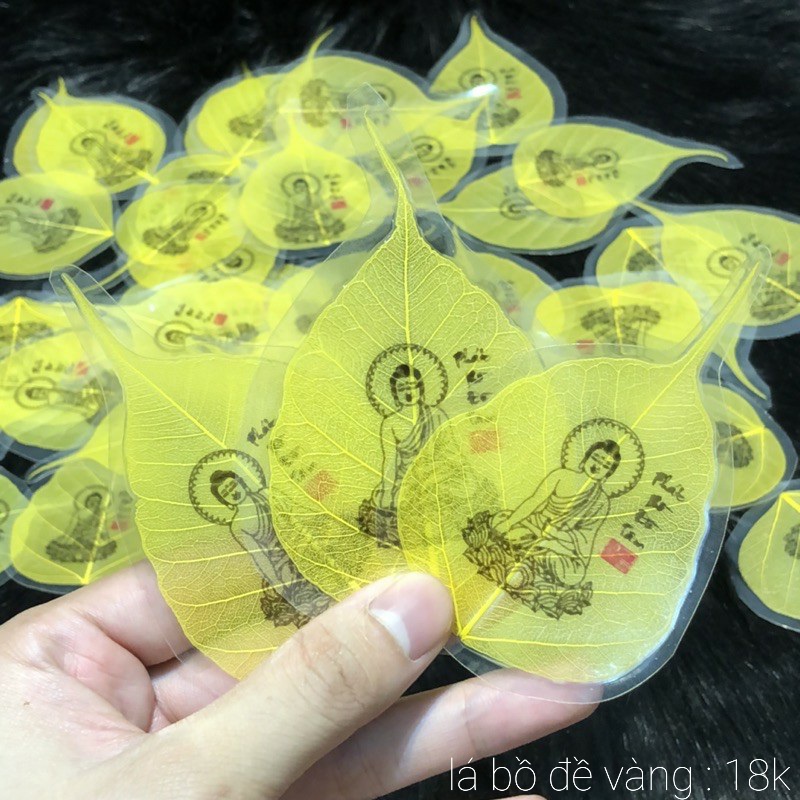 Lá bồ đề vàng may mắn - bình an - tài lộc để ốp điện thoại, để ví tiền, để bàn làm việc
