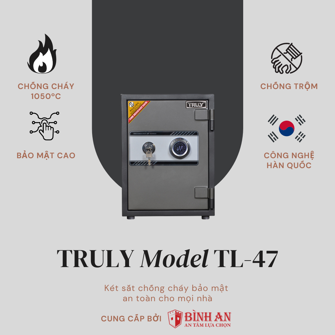 Két sắt truly tl-47 hàn quốc chống cháy chống trộm