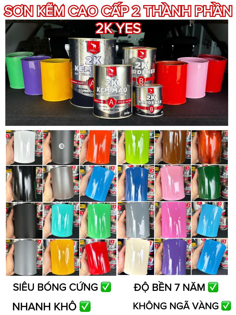 Sơn hệ kẽm cao cấp 2k hai thành phần 2k yes an paint
