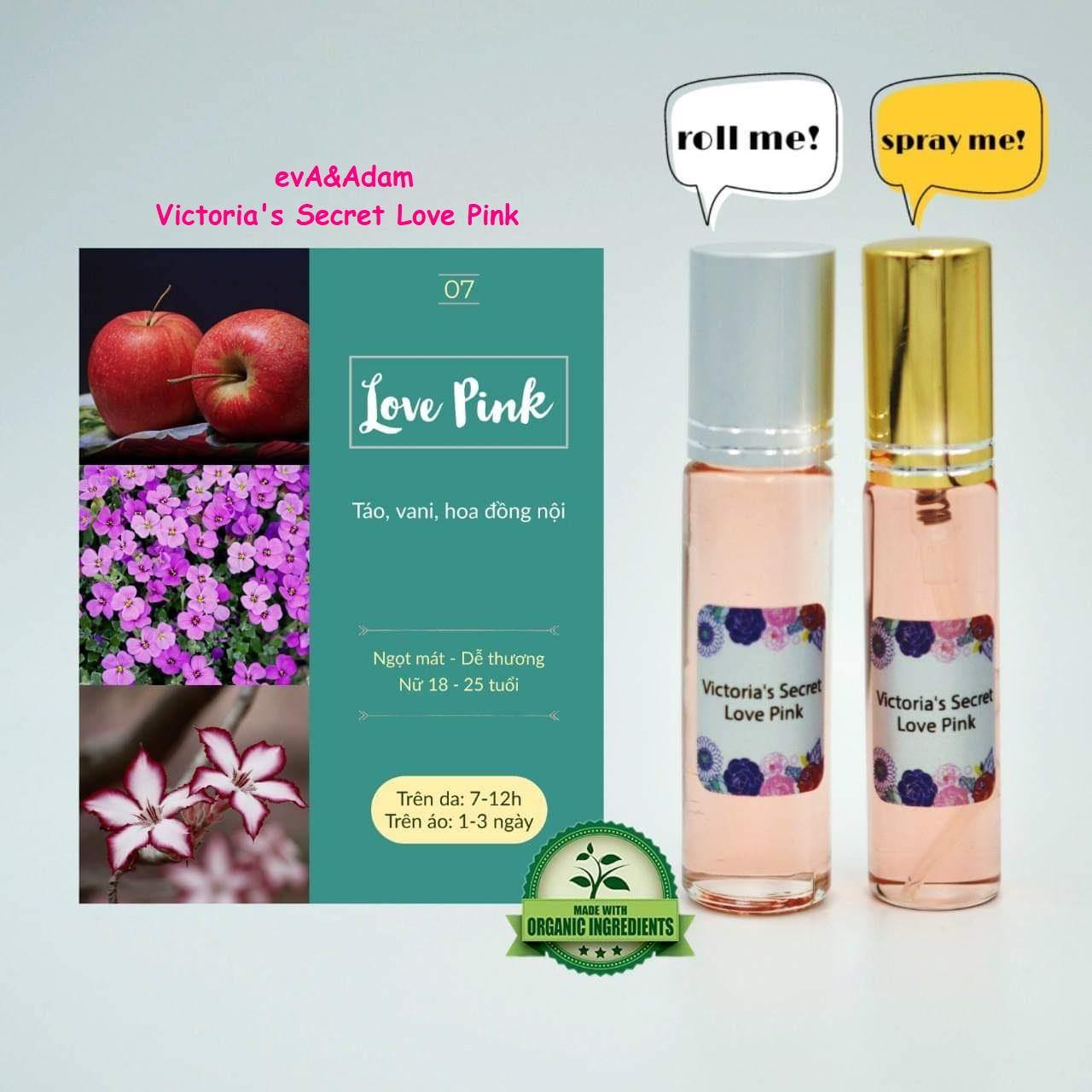 [HCM][lăn/xịt 10ml] Tinh dầu nước hoa Pháp Love Pink say đắm - tinh dầu nước hoa mini nữ dạng lăn dạng xịt tinh dầu nước hoa pháp chiết tinh dầu thơm nguyên chất thơm lâu - eva&adam