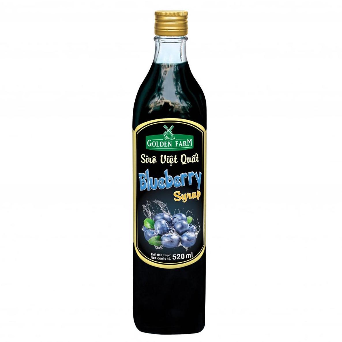 Siro Golden Farm hương việt quất Chai 520ml