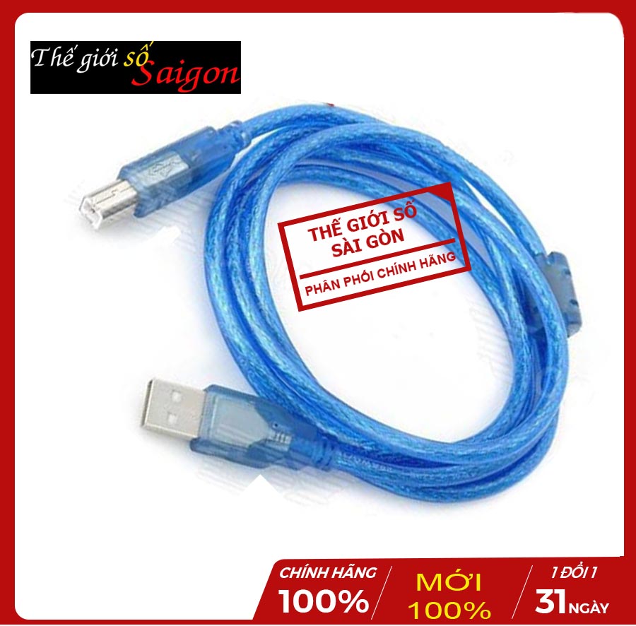 Dây usb máy in 3m chống nhiễu màu xanh