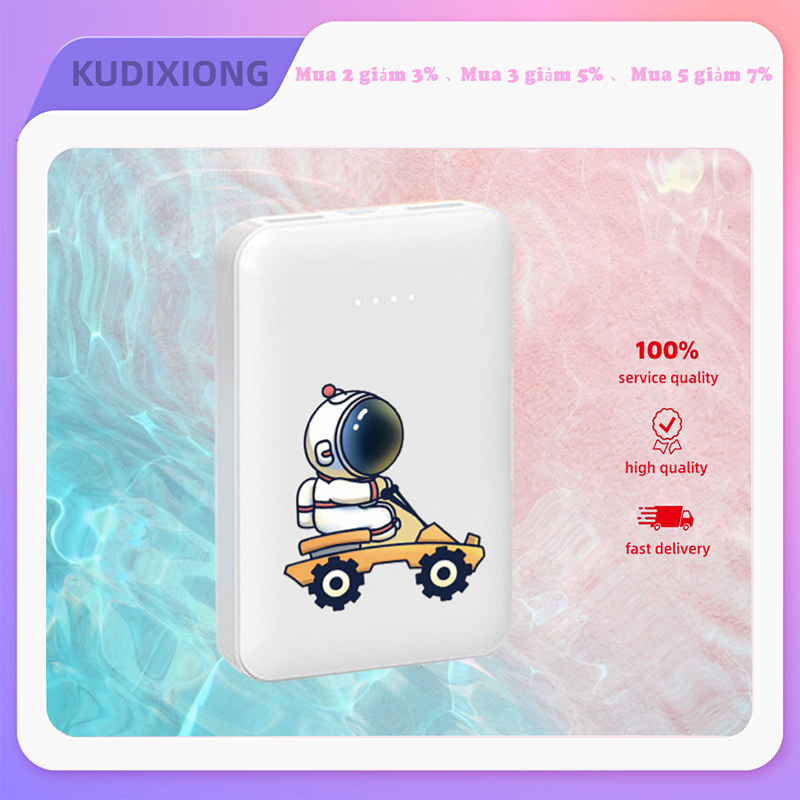 Kudixiong mini sạc dự phòng hoạt hình sạc nhanh dung tích lớn 5000mah mỏng sạc dự phòng