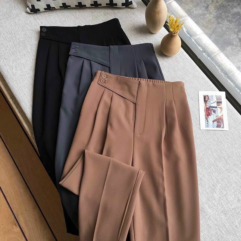 Quần Baggy Cạp Chéo Lưng Chun Sau 2 khuy cài (đen, nâu, ghi)