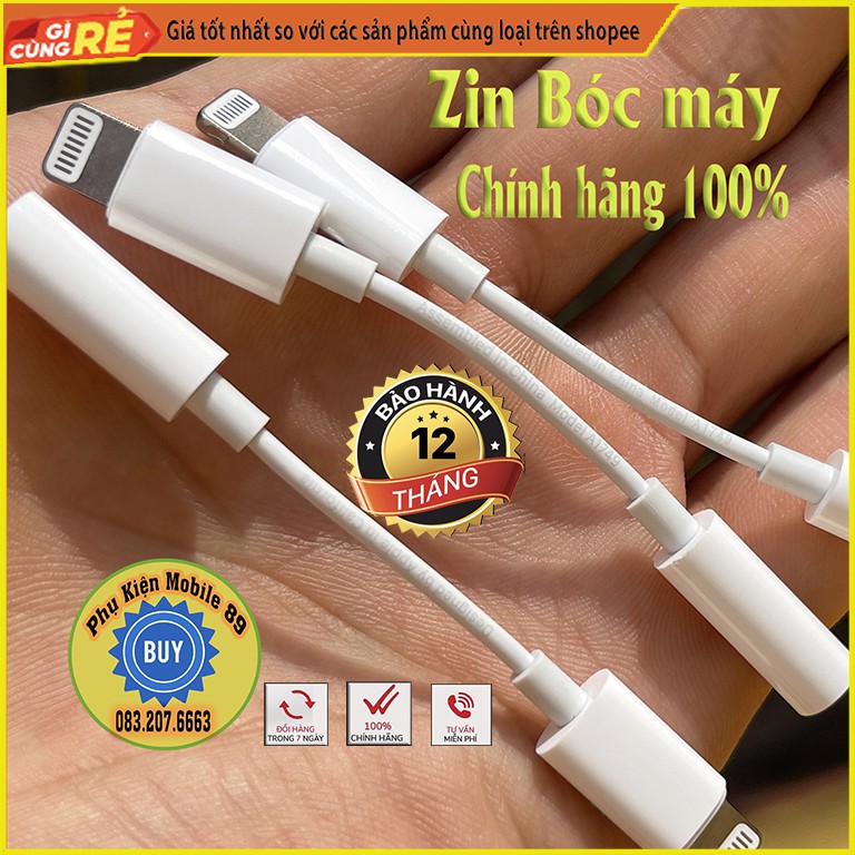 Jack chuyển đổi tai nghe iphone zin bóc máy - iphone 7 / 8/ x / 11 / 12 ipad