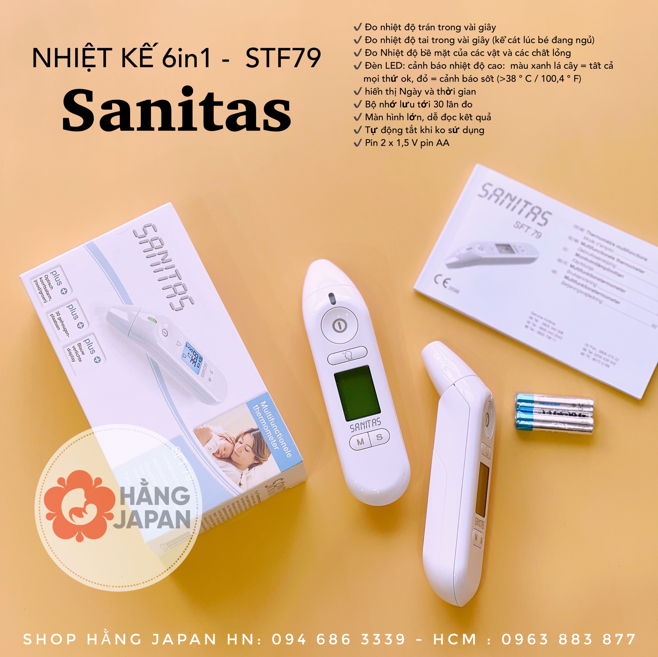 Nhiệt kế Sanitas STF-79 - Chính Hãng